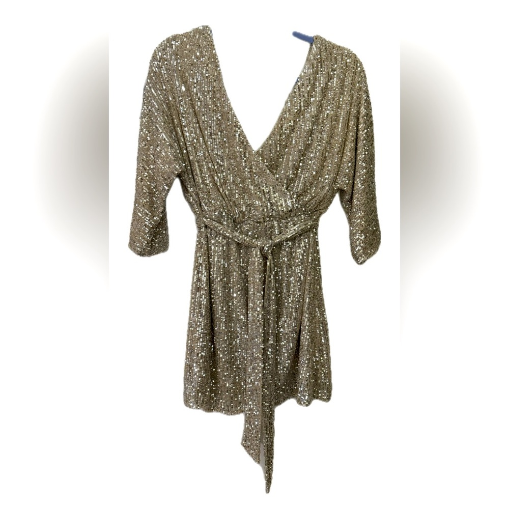 Champagne sequin tunic top